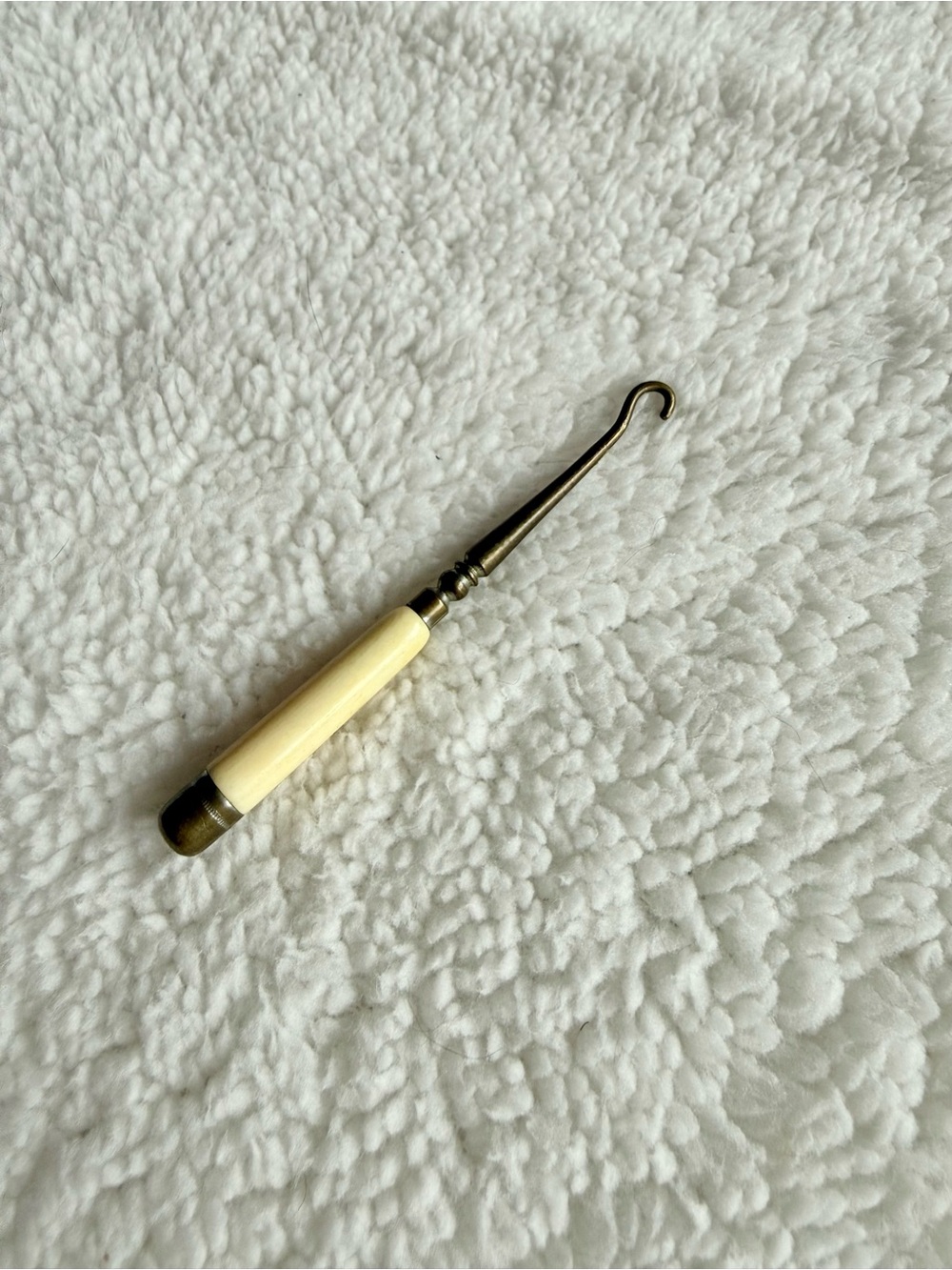 Vintage Ivory and Brass Button Hook